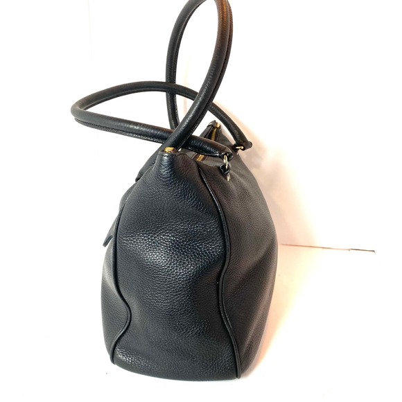 Kate Spade New York Black Pebbled Leather Shoulder Bag Gold Hardware Tote - Picture 5 of 7